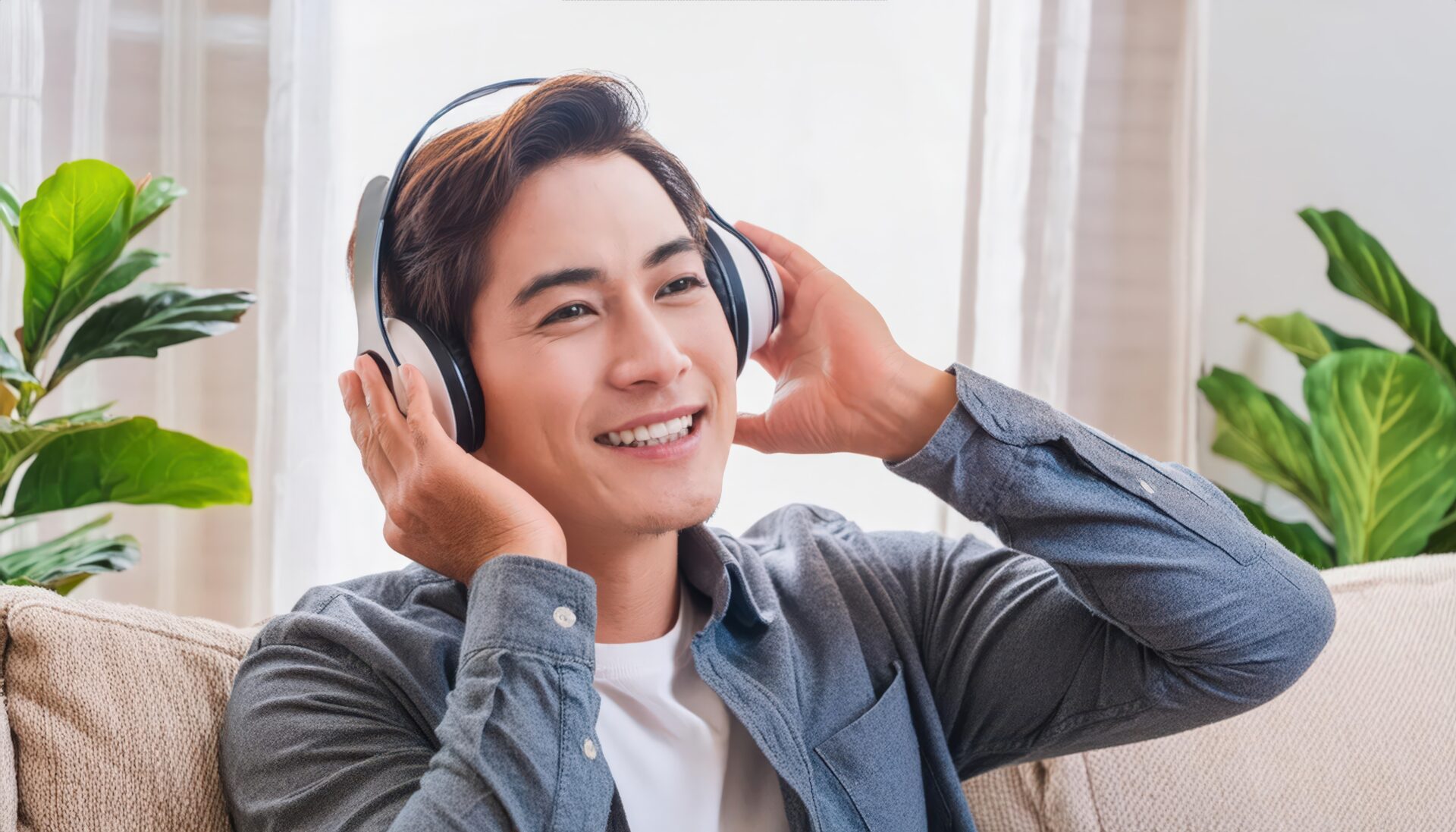 音楽を楽しむ男性