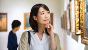 美術館で絵画を見る人4