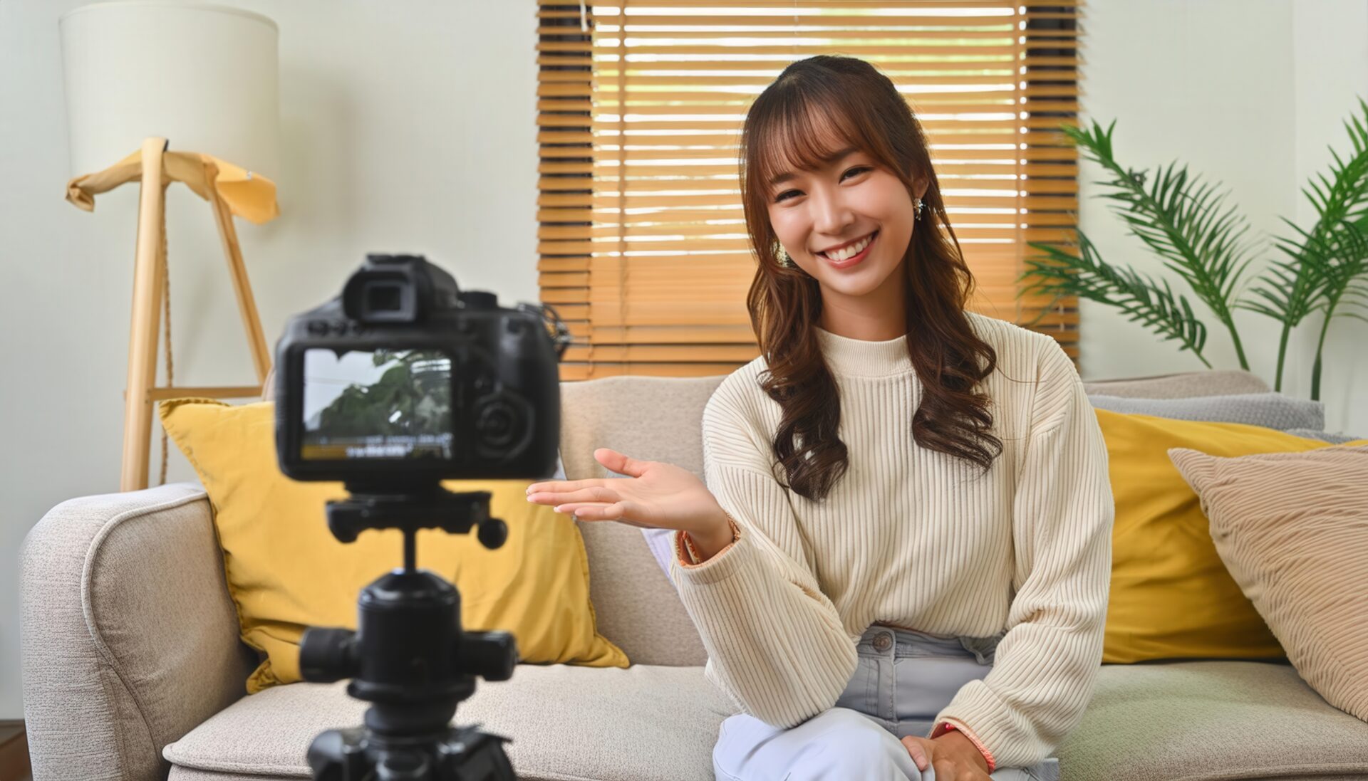 説明をする女性