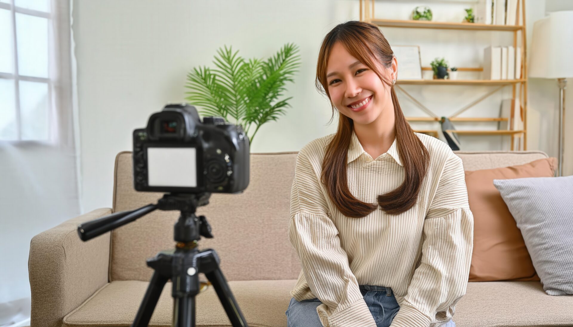 リラックスした表情の女性