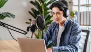 ポッドキャスト作業風景1