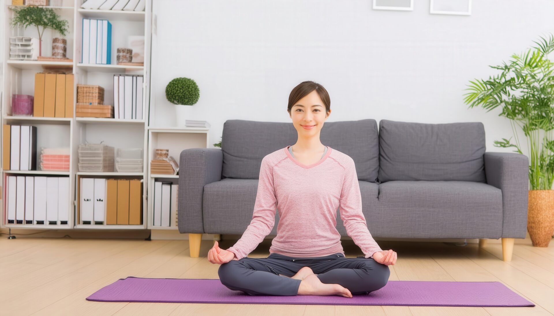 瞑想とヨガのポーズ