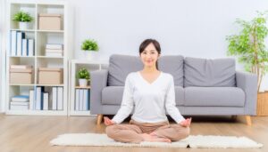 瞑想とヨガのポーズ