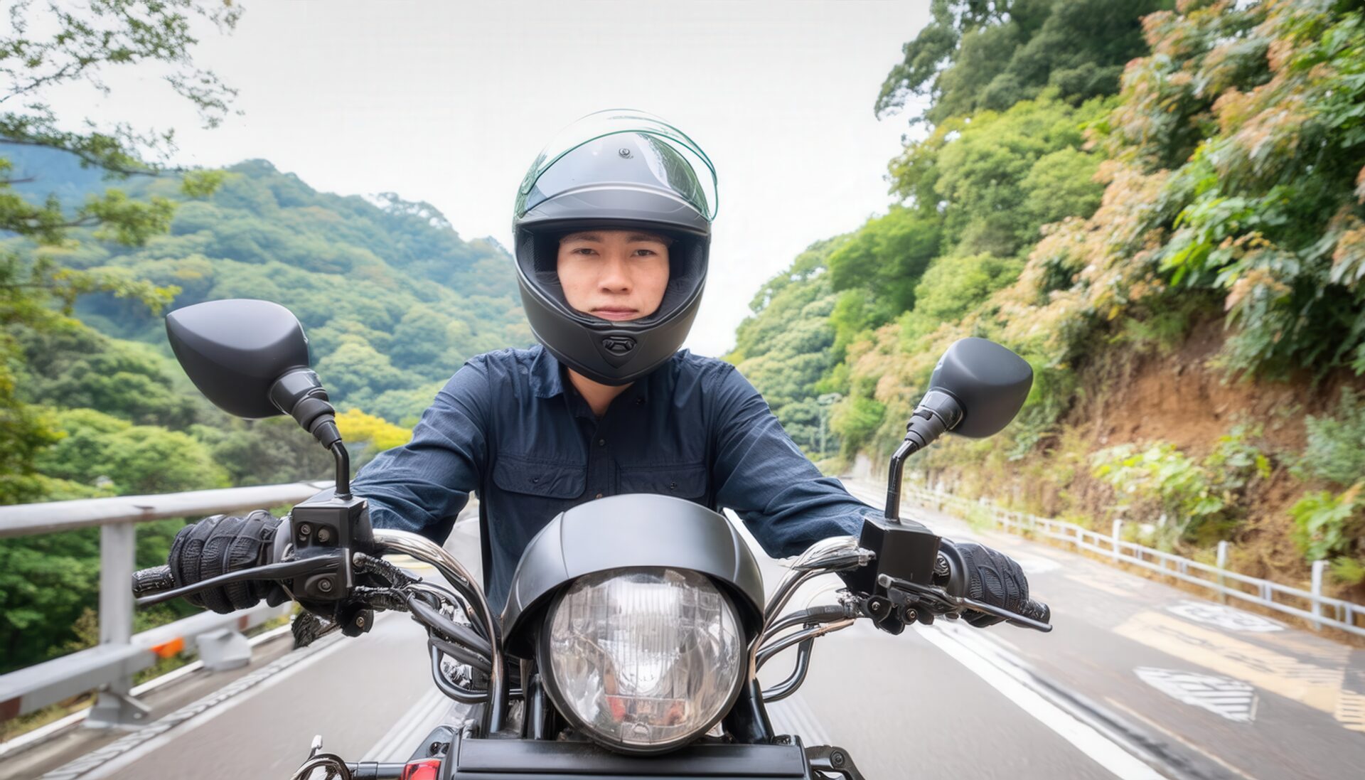 ライダーの正面ビュー