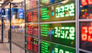 株式市場の電子掲示板