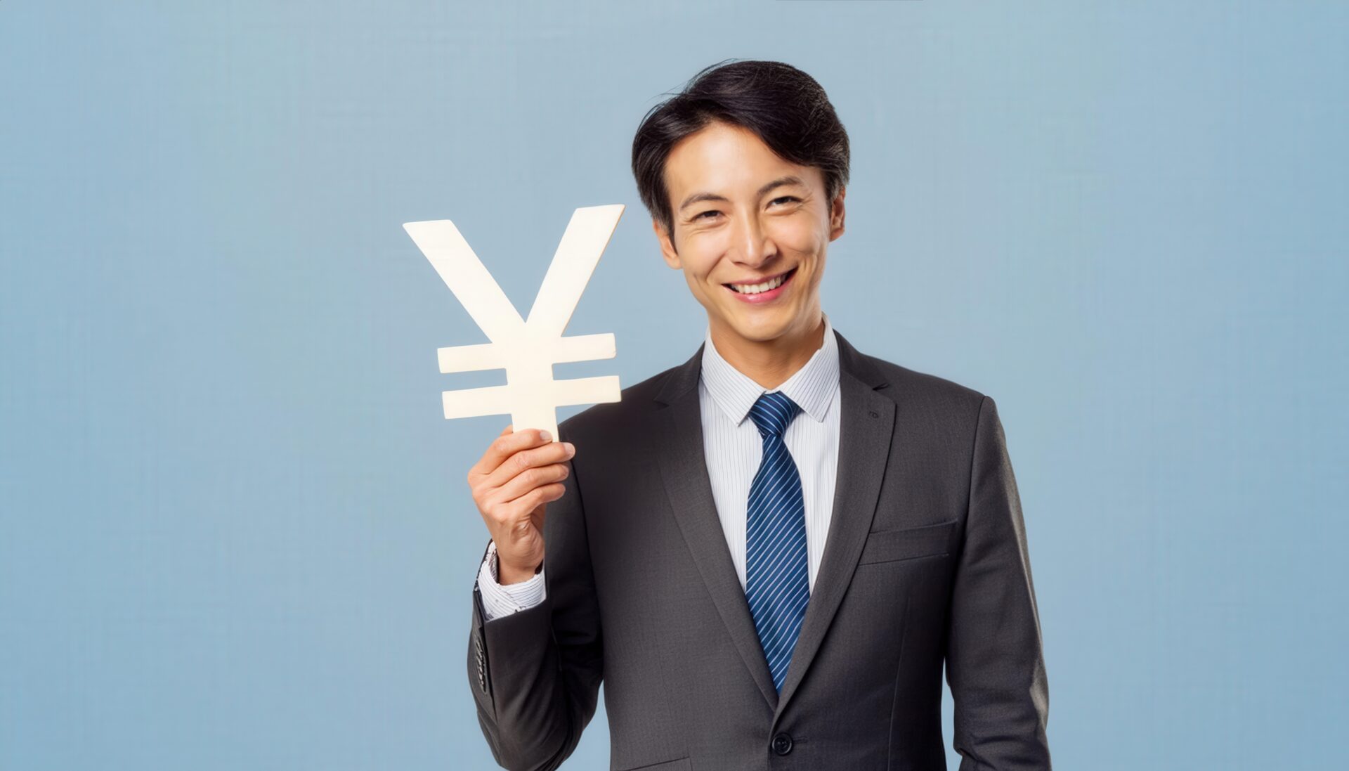 円マークを持つビジネスパーソンのイメージ