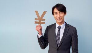 円記号を持つビジネスマン01