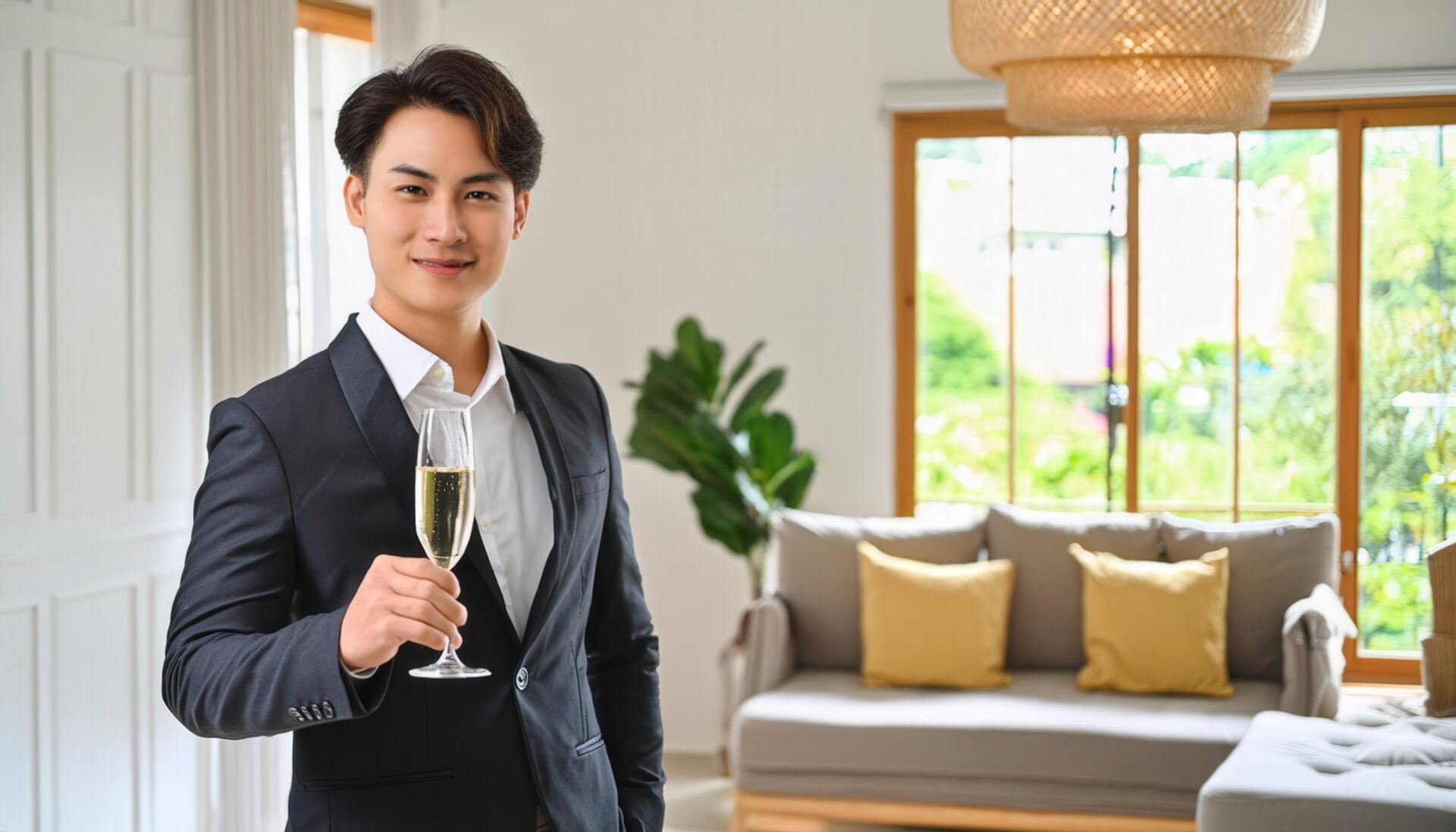 シャンパンを持つ男性01