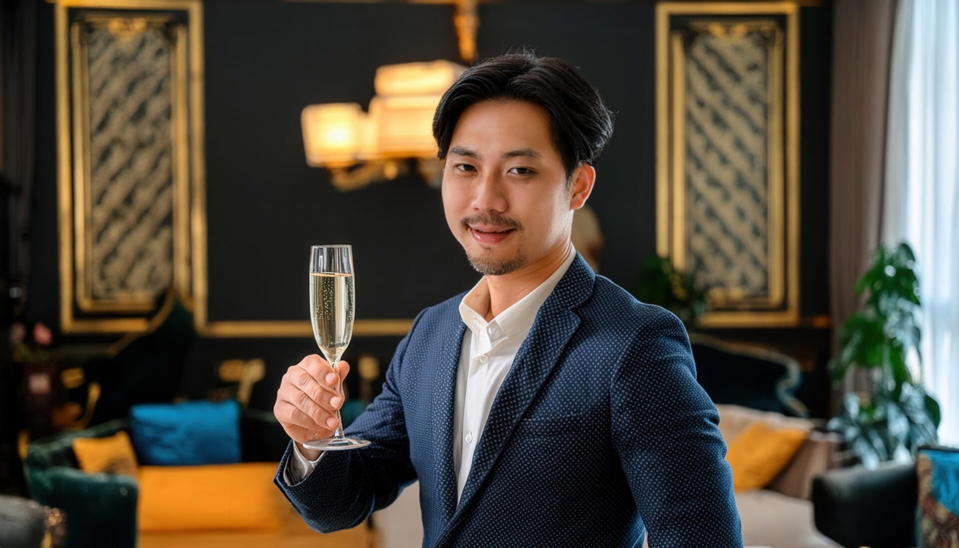 シャンパンを持つ男性02
