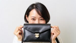 ブラックバッグを持つ女性01