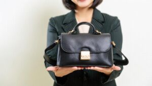 ブラックバッグを持つ女性03