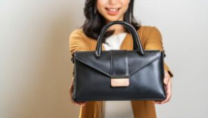 ブラックバッグを持つ女性05