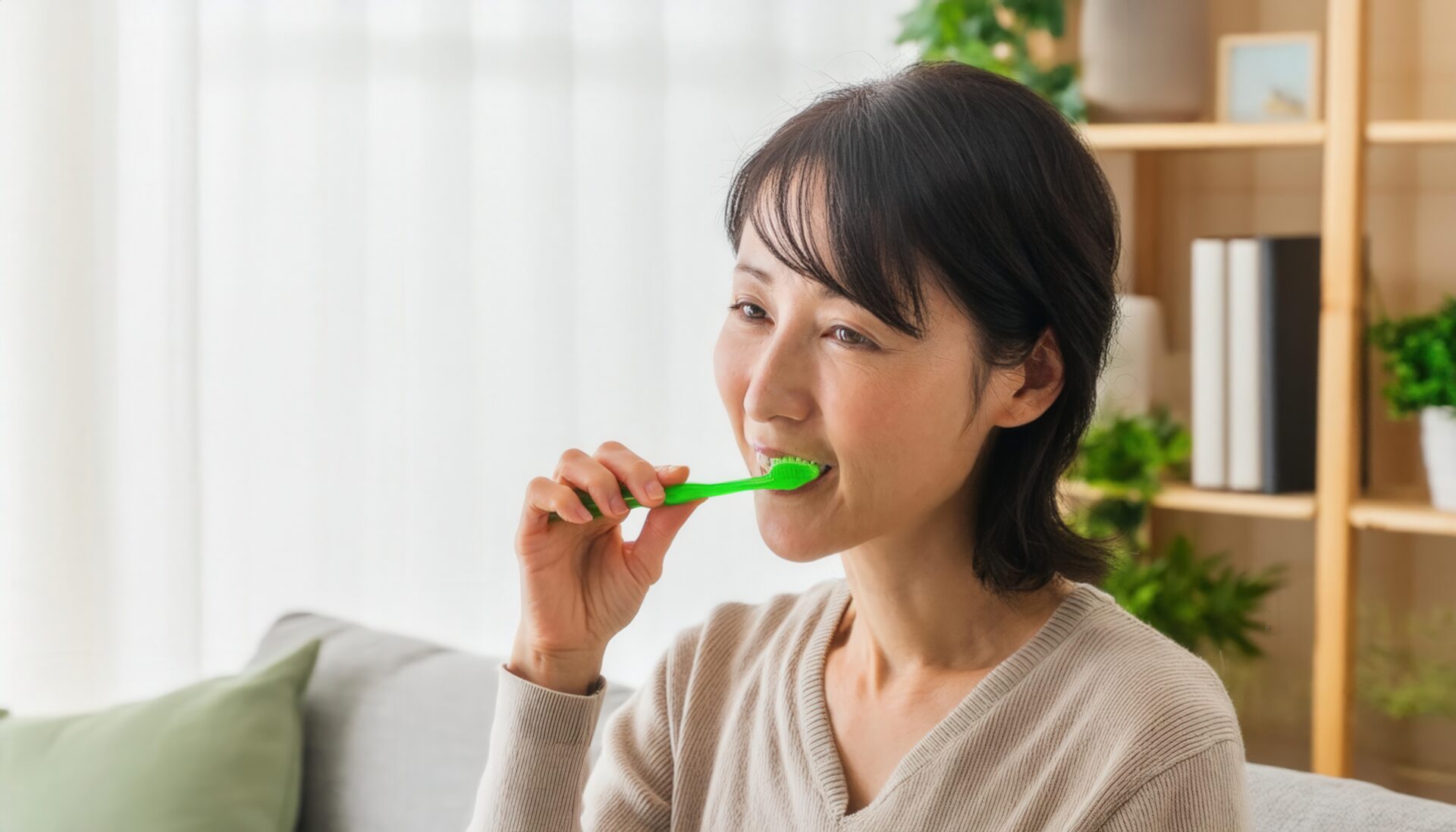 歯を磨く女性1