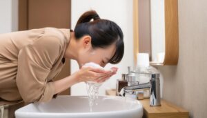 洗顔する女性2