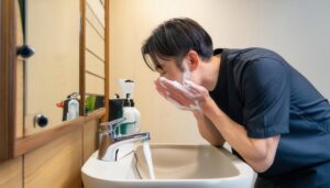 洗顔する男性5