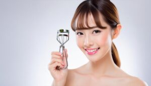 ビューラーを持つ女性