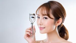 ビューラーを顔の近くに持つ女性