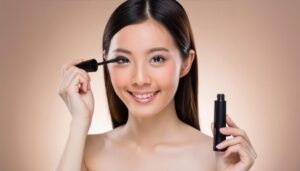 マスカラを塗る女性