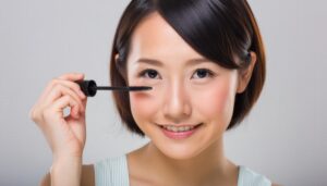 マスカラを持つ女性