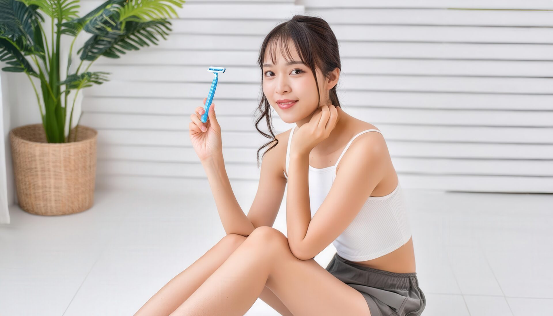 シェーバーを持つ女性8