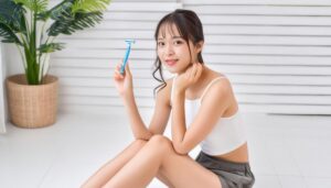 シェーバーを持つ女性8