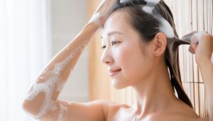 髪を洗う女性1