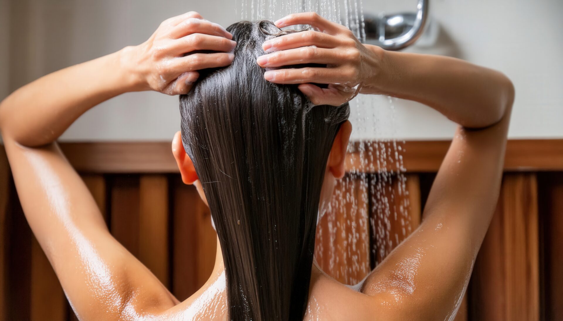 髪を洗う女性2