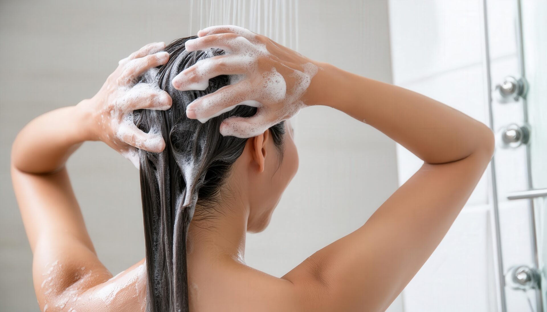 髪を洗う女性3