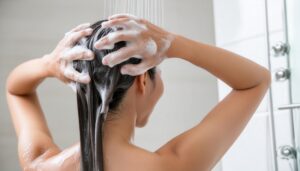 髪を洗う女性3