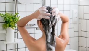 シャンプー泡たっぷり