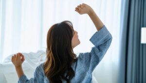 朝のストレッチ9