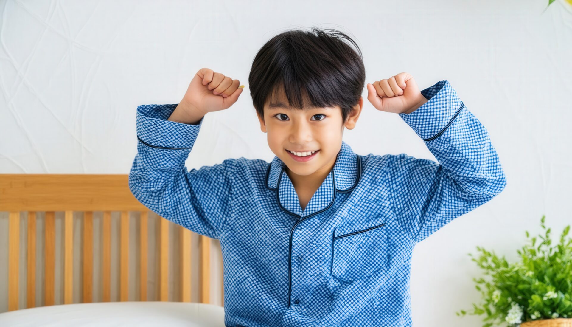 朝を楽しむ子供