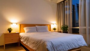 シンプルで清潔感のある寝室