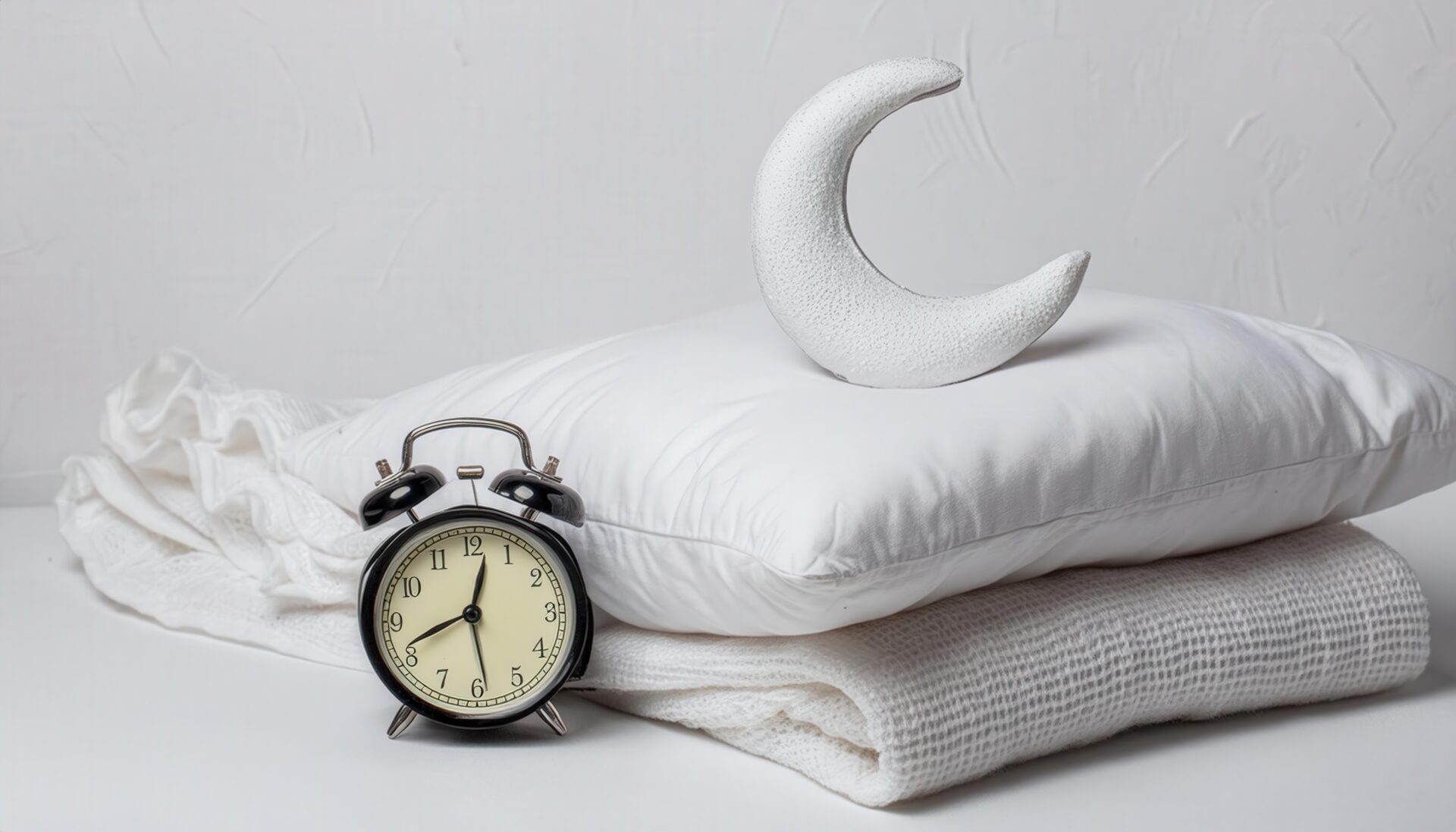 月と目覚まし時計の小物