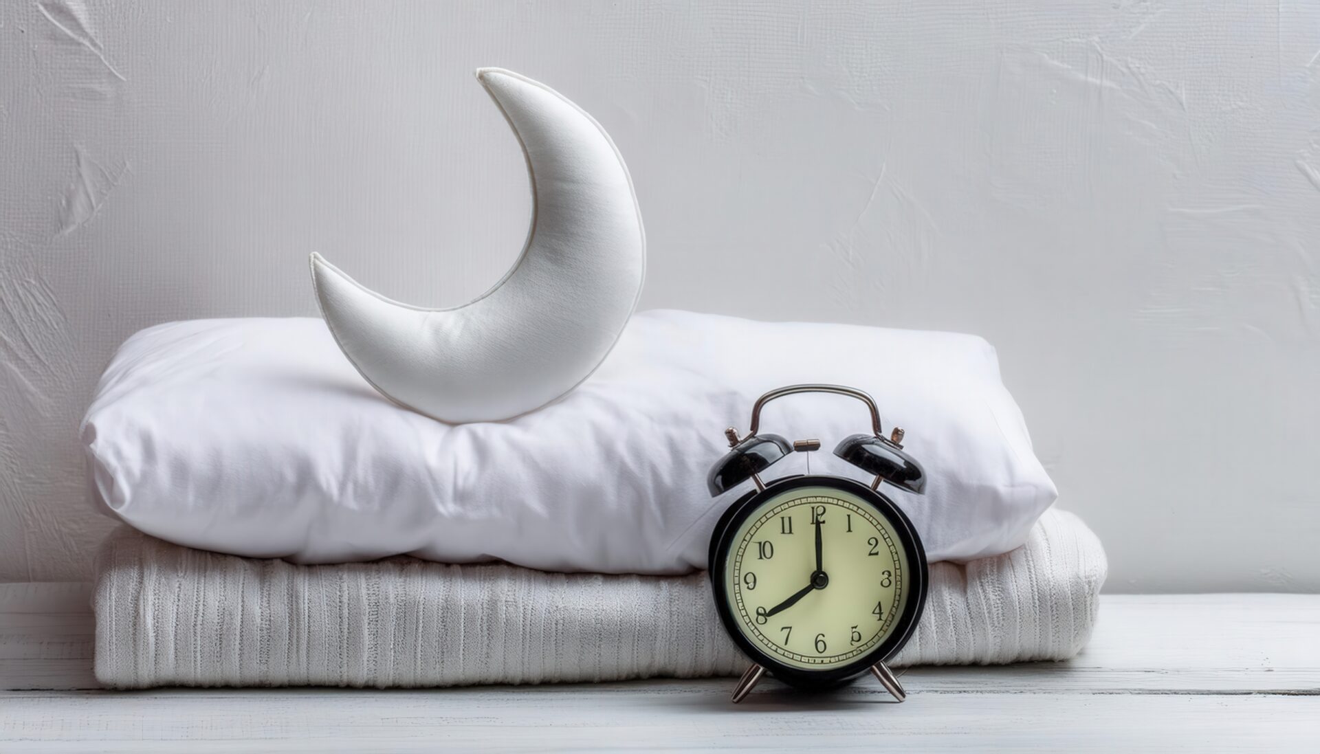 柔らかなデザインの月と時計の小物