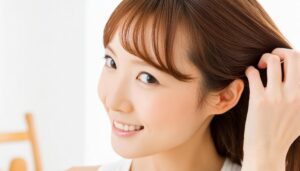 髪を整える女性2