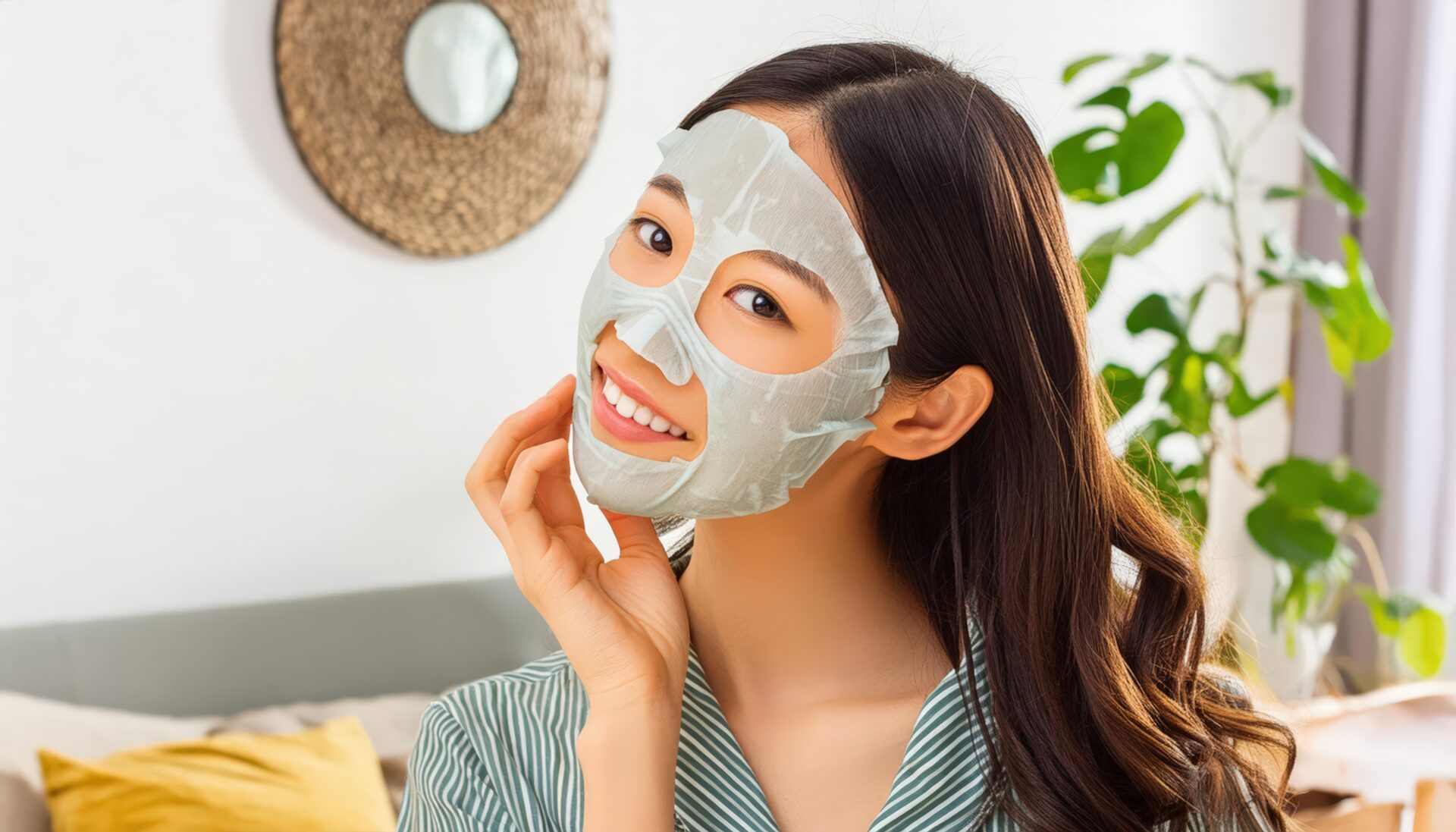 シートマスクをつけた女性5