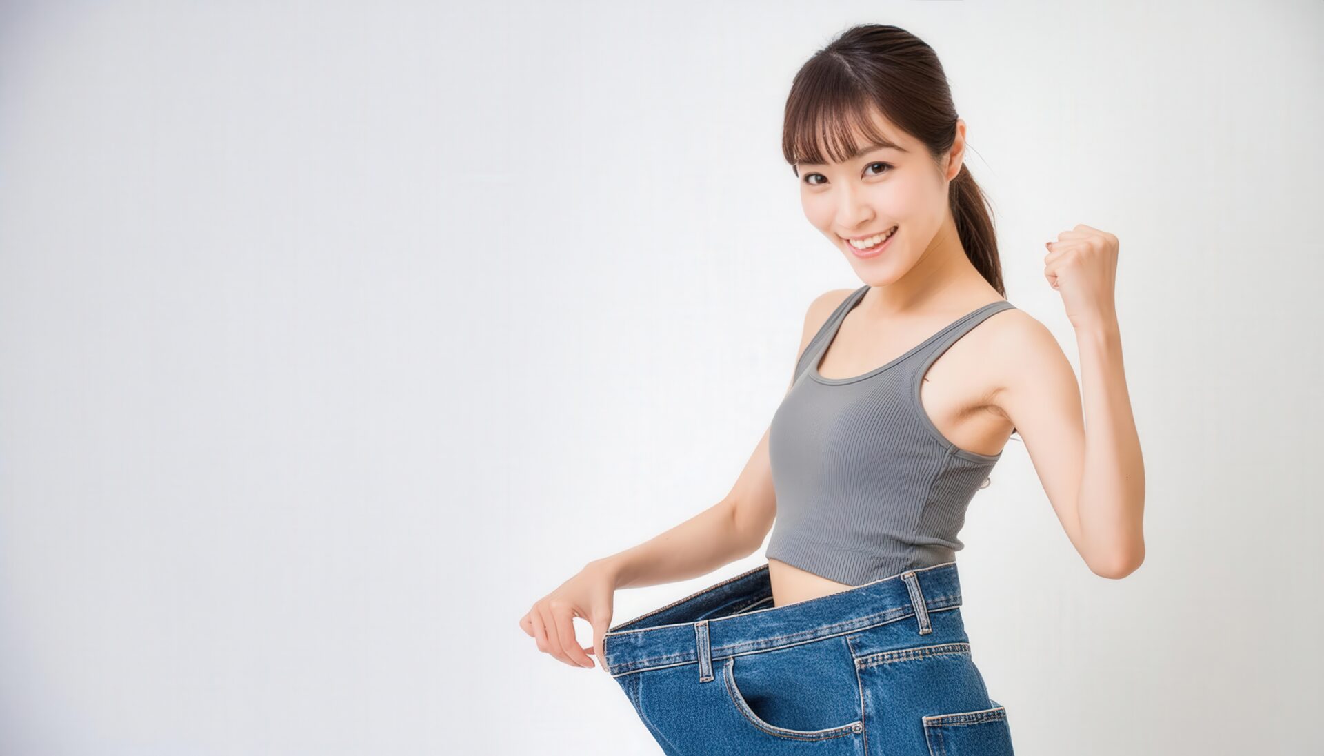 ダイエットの成果を見せる女性9