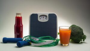 健康的なジュースと道具