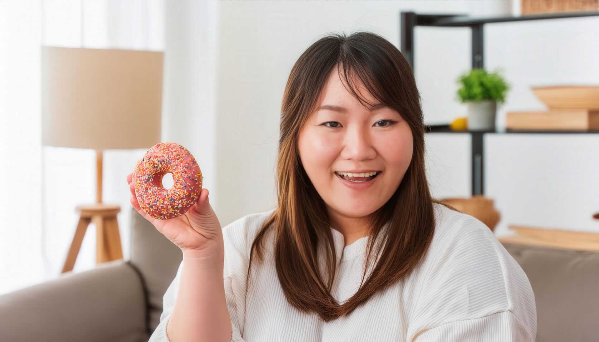 ドーナツを持つ女性2