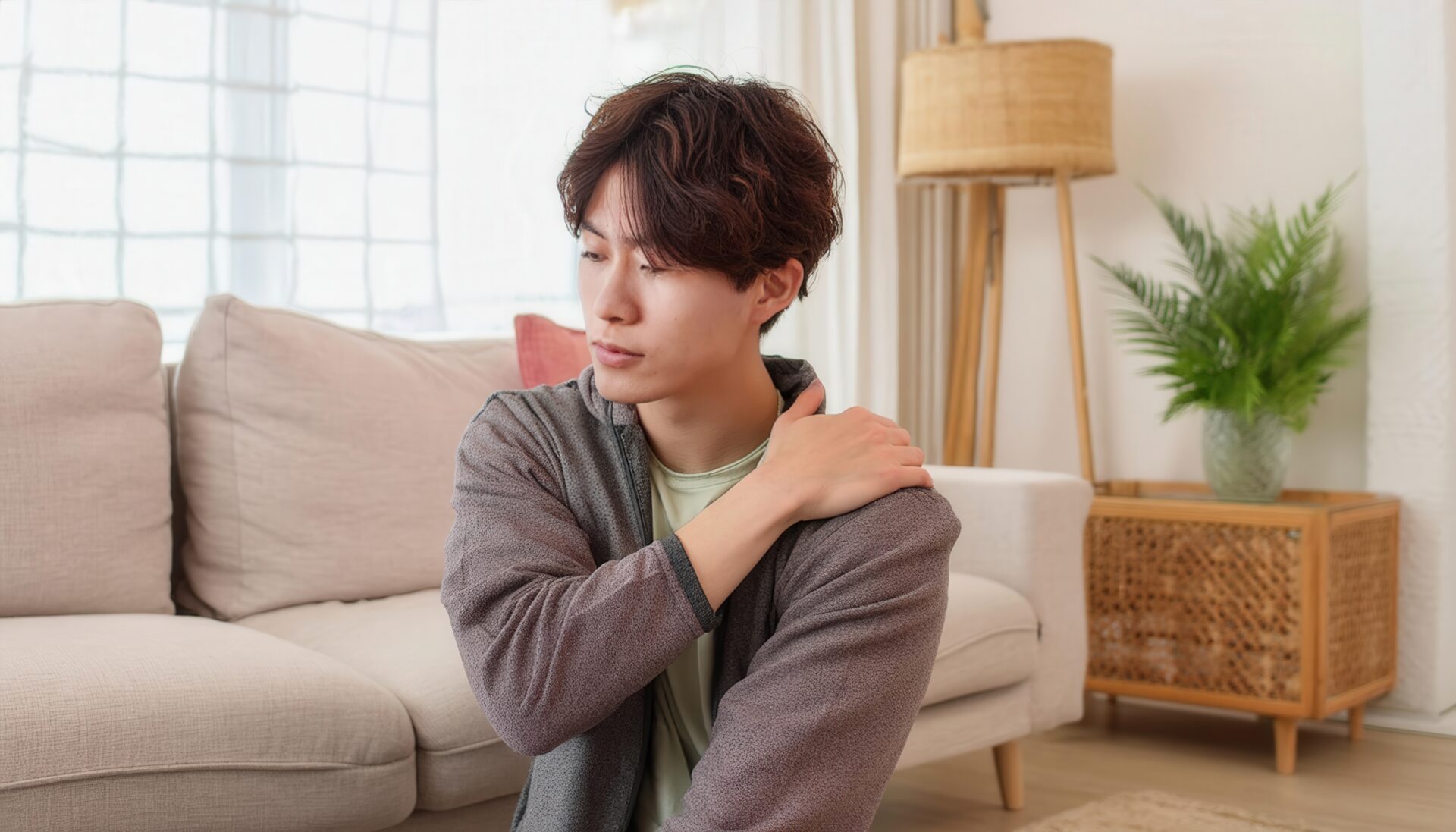 肩こりに悩む男性