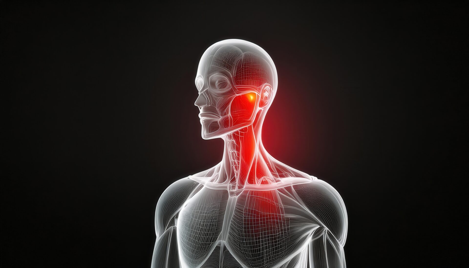 首の痛みを示す解剖学モデル1