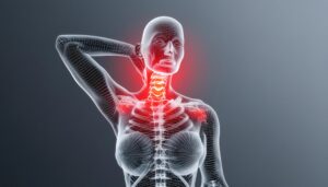 首の痛みを示す解剖学モデル2