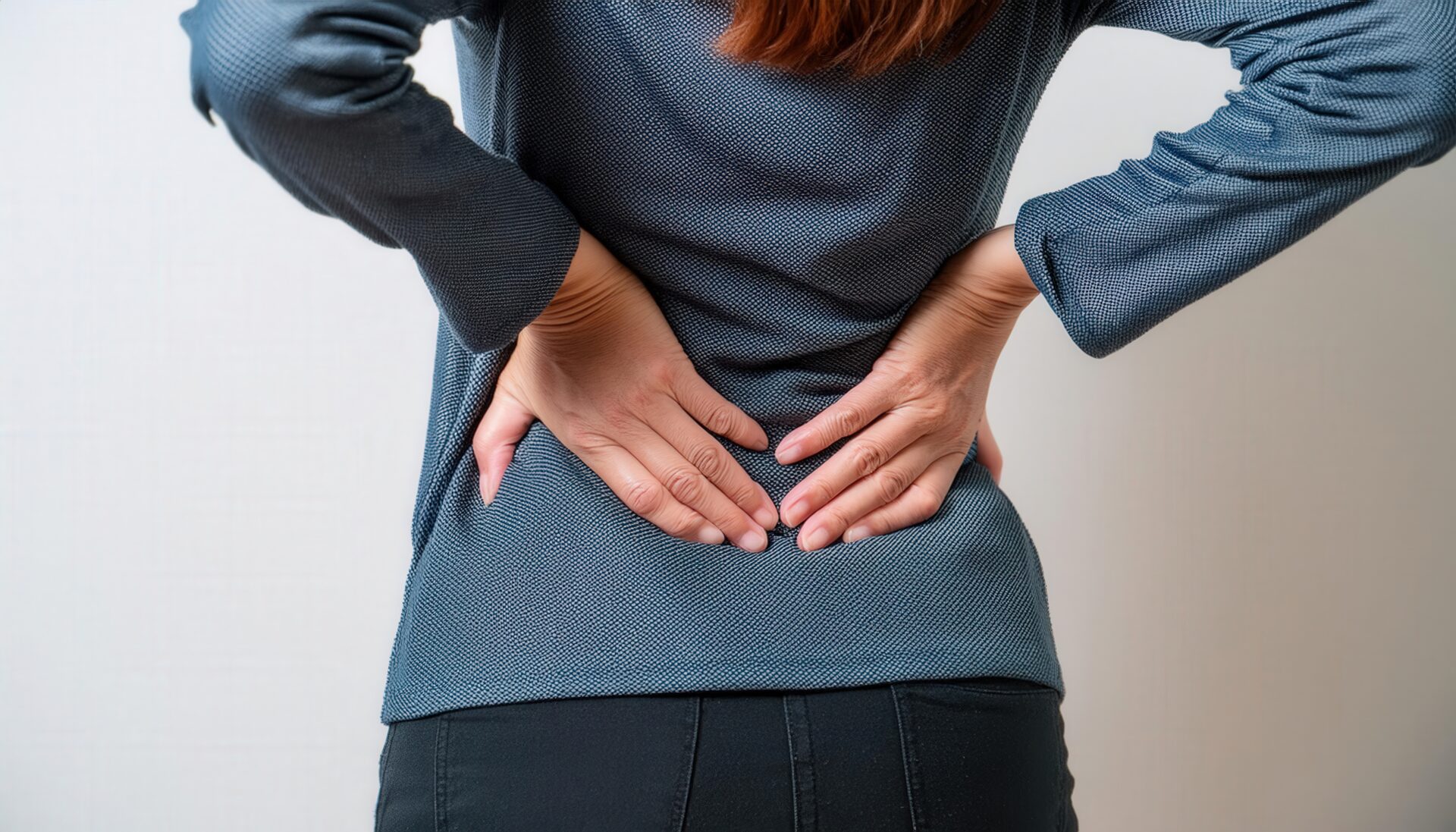 腰痛を抱える人の後ろ姿