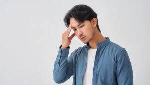 頭痛を感じる男性