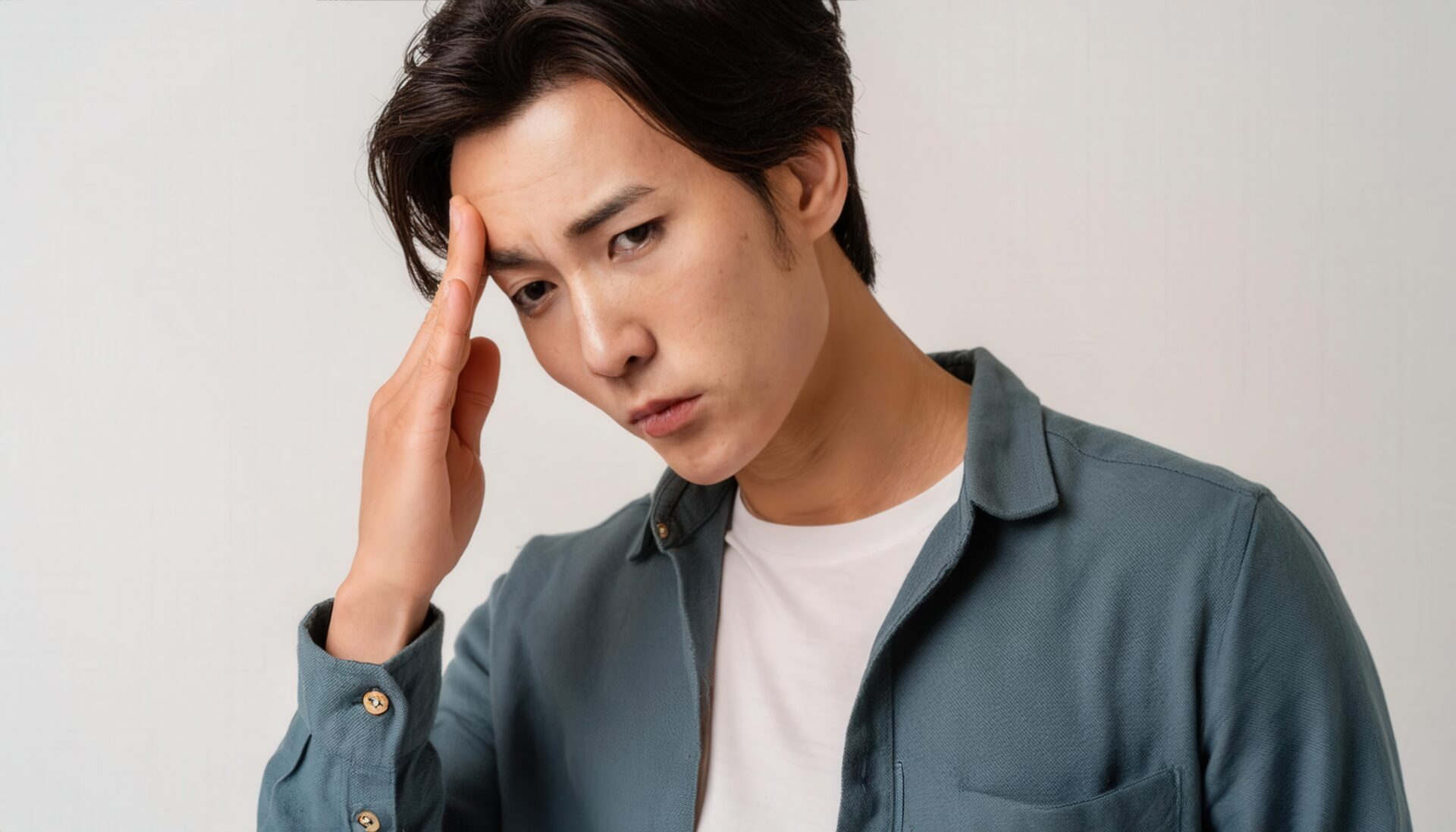 頭痛に悩む男性