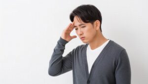 頭痛を感じる男性1