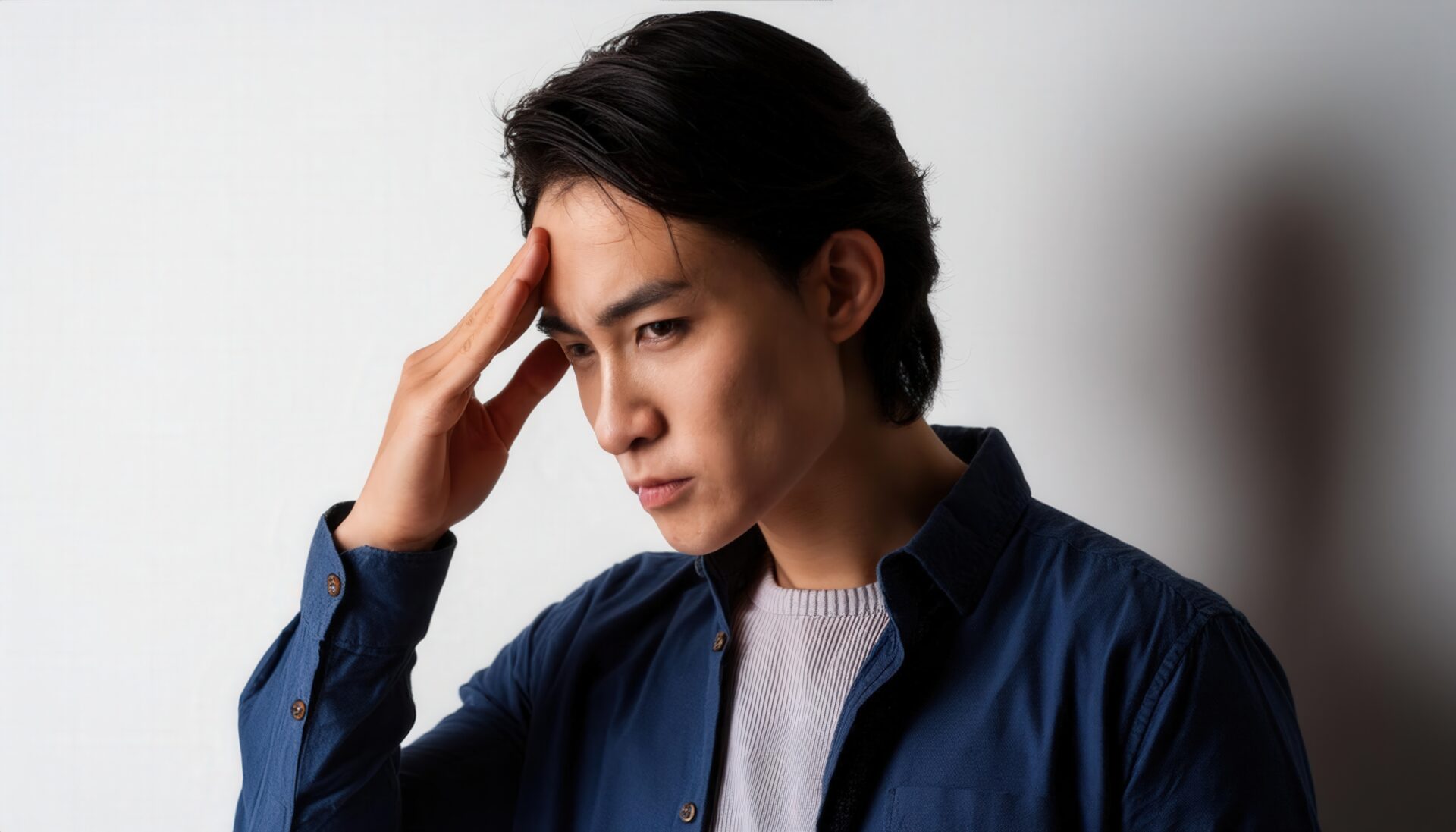 頭痛に苦しむ男性