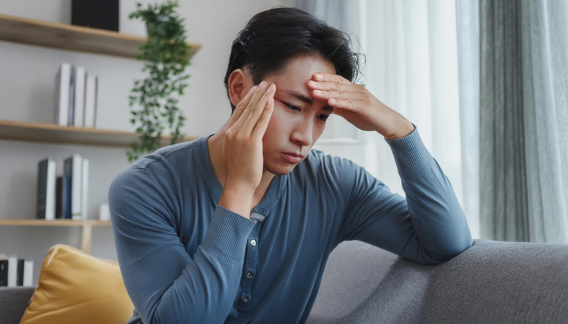 頭痛を抱える若い男性3