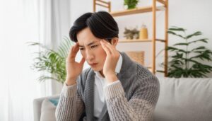 頭痛を抱える若い男性1